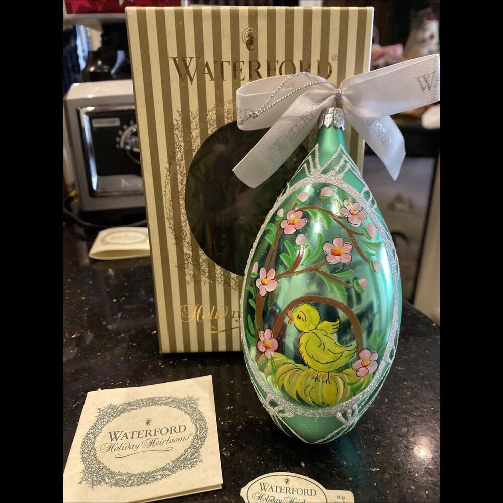 🔮✝️Waterford Holiday Heirlooms Ornaments Spring Chick Egg Green
